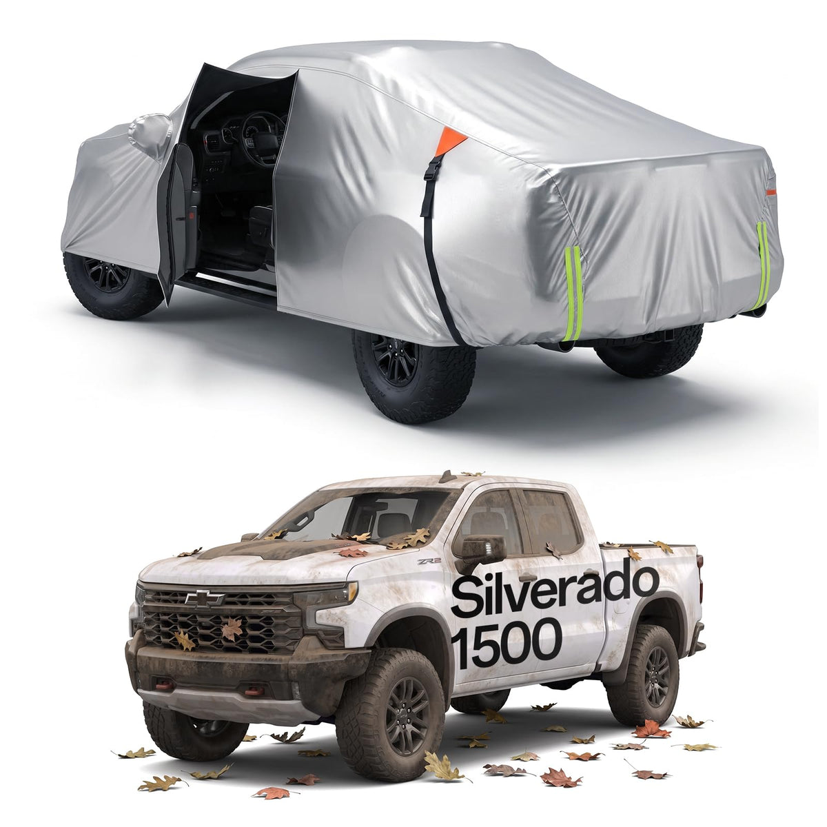 for Car Cover, 100% Waterproof All-Weather，NO.1 UV Sun & Heat Protection, Paint-Safe Lining, Driver-Side & Charging Port Zippers, Windproof