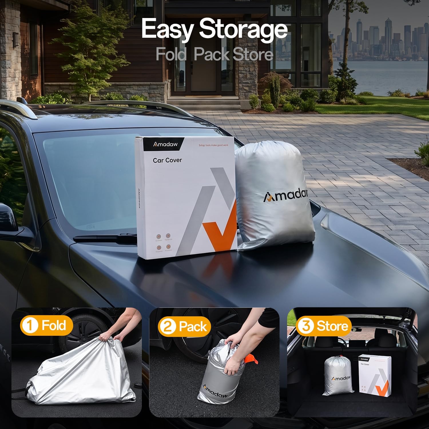 for Ford F150 Truck Car Cover 2009–2026, 100% Waterproof All-Weather | NO.1 UV Sun & Heat Protection, Paint-Safe Lining, Driver-Side & Charging Port Zippers, Windproof