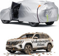 Car Cover for Volkswagen Atlas 2017–2026, 100% Waterproof All-Weather | NO.1 UV Sun & Heat Protection, Paint-Safe Lining, Driver-Side Zipper, Windproof Design