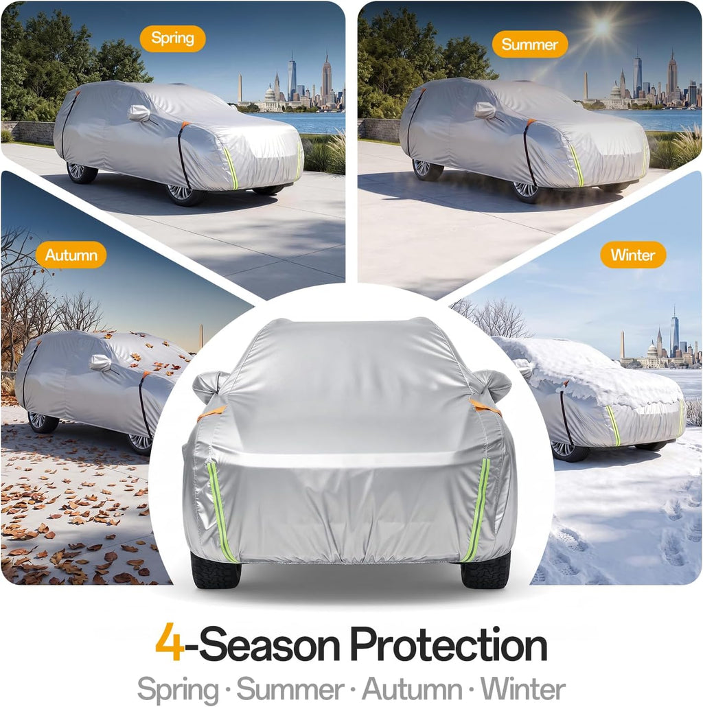 for Kia Carnival Car Cover 2015-2026, 100% Waterproof All-Weather | NO.1 UV Sun & Heat Protection, Paint-Safe Lining, Driver-Side Zipper, Windproof Design
