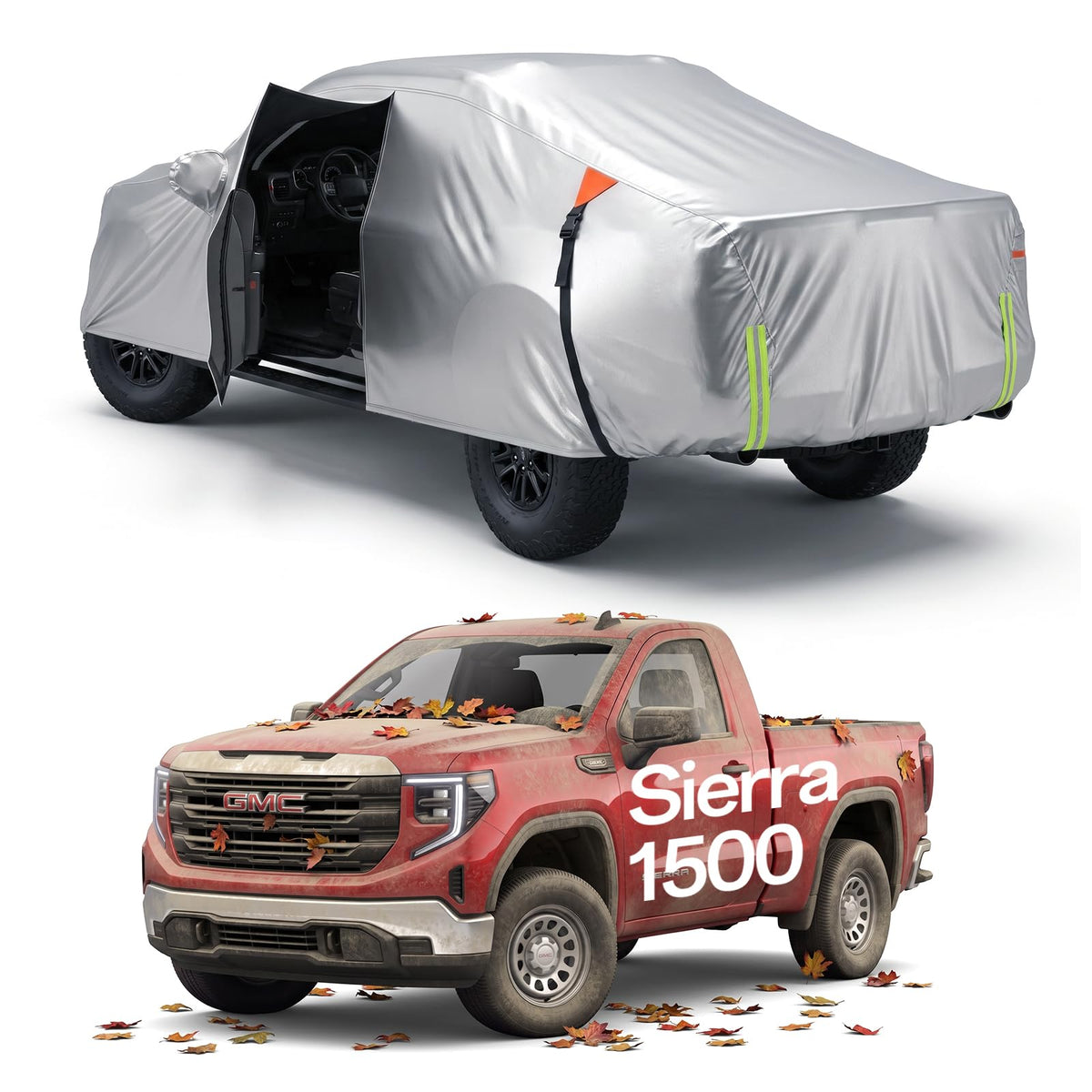 for Car Cover, 100% Waterproof All-Weather，NO.1 UV Sun & Heat Protection, Paint-Safe Lining, Driver-Side & Charging Port Zippers, Windproof