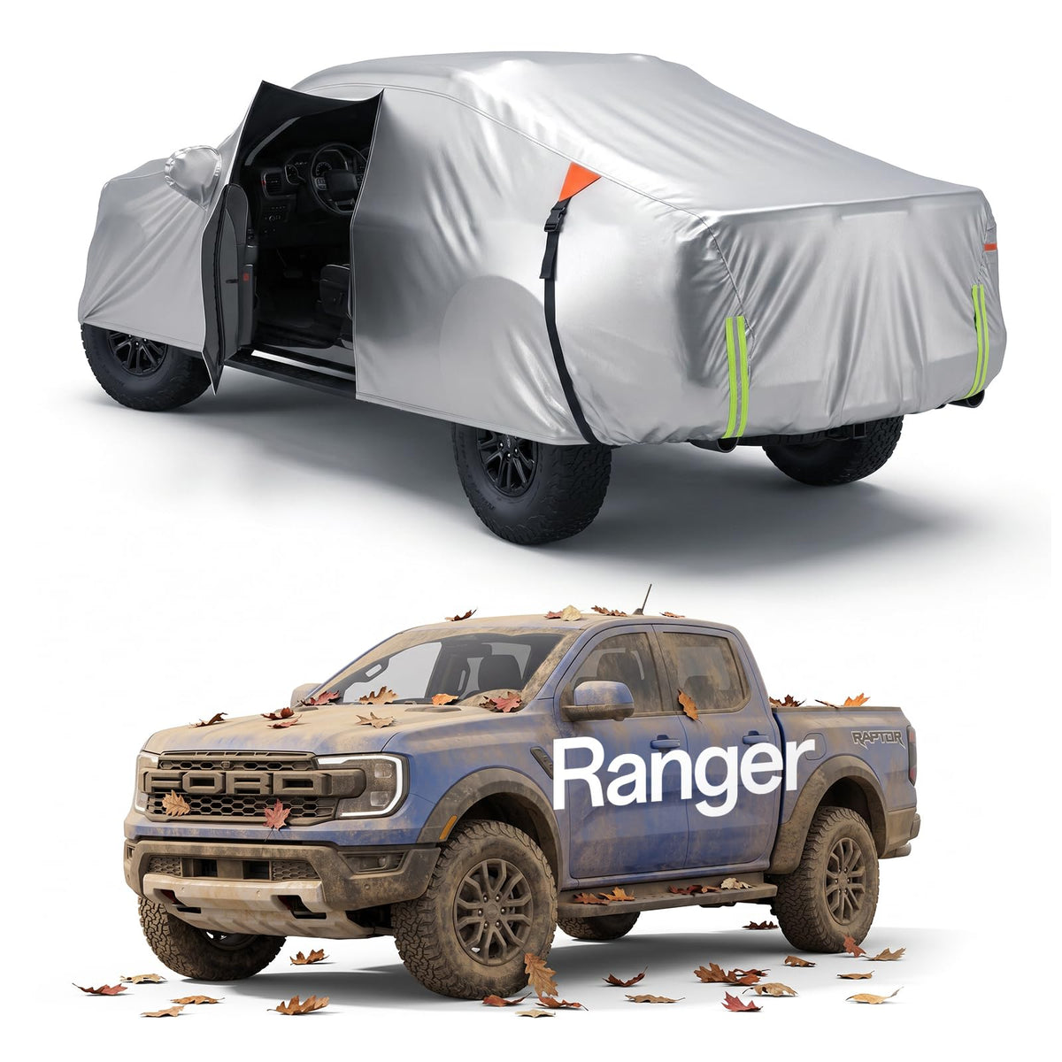 for Car Cover, 100% Waterproof All-Weather，NO.1 UV Sun & Heat Protection, Paint-Safe Lining, Driver-Side & Charging Port Zippers, Windproof
