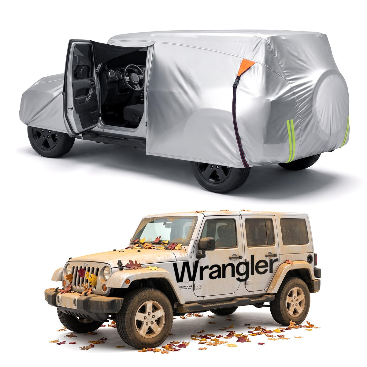 for Car Cover, 100% Waterproof All-Weather，NO.1 UV Sun & Heat Protection, Paint-Safe Lining, Driver-Side & Charging Port Zippers, Windproof