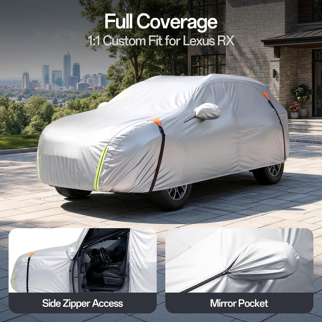 for Lexus RX Car Cover 2003–2026, 100% Waterproof All-Weather | NO.1 UV Sun & Heat Protection, Paint-Safe Lining, Driver-Side Zipper, Windproof Design